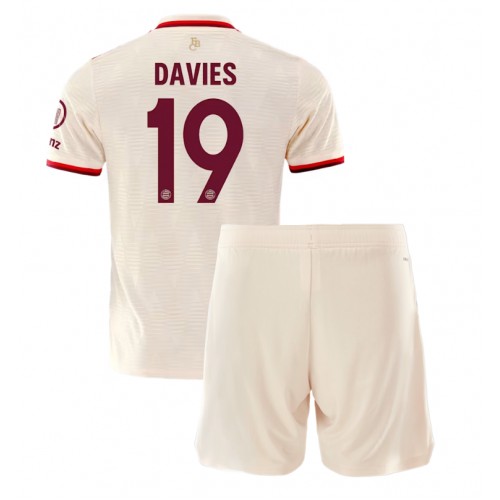 Dětský fotbalový dres Bayern Munich Alphonso Davies #19 2024-25 Třetí Krátký Rukáv (+ trenýrky)